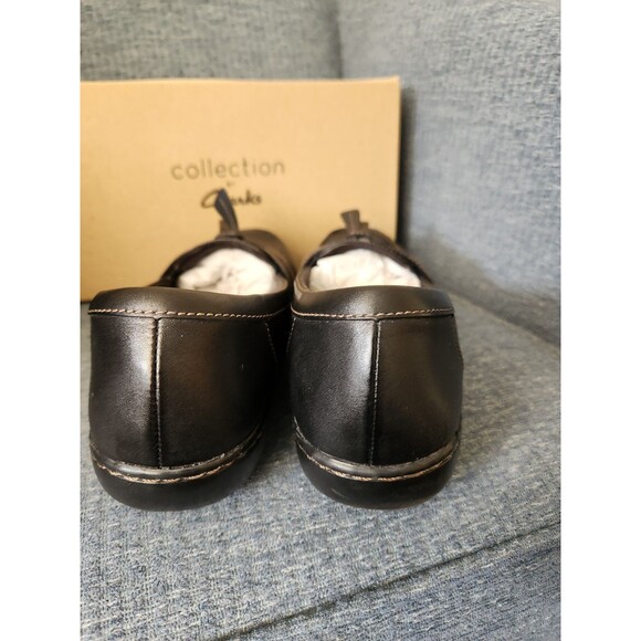 Clarks Women's "Ashland Bubble" Slip-on Loafers in Black Leather Size 10 - Picture 5 of 9